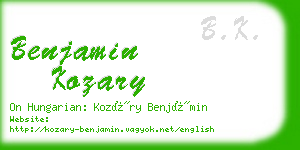 benjamin kozary business card